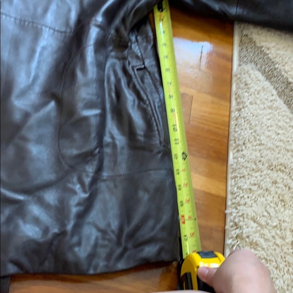 Brown Leather Winter Jacket - Picture 7 of 8